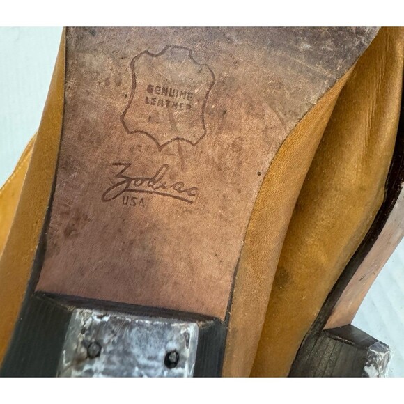 Vintage Zodiac Leather Women’s Cowboy Boots Made in USA Slouch Size 8.5 - Picture 7 of 9